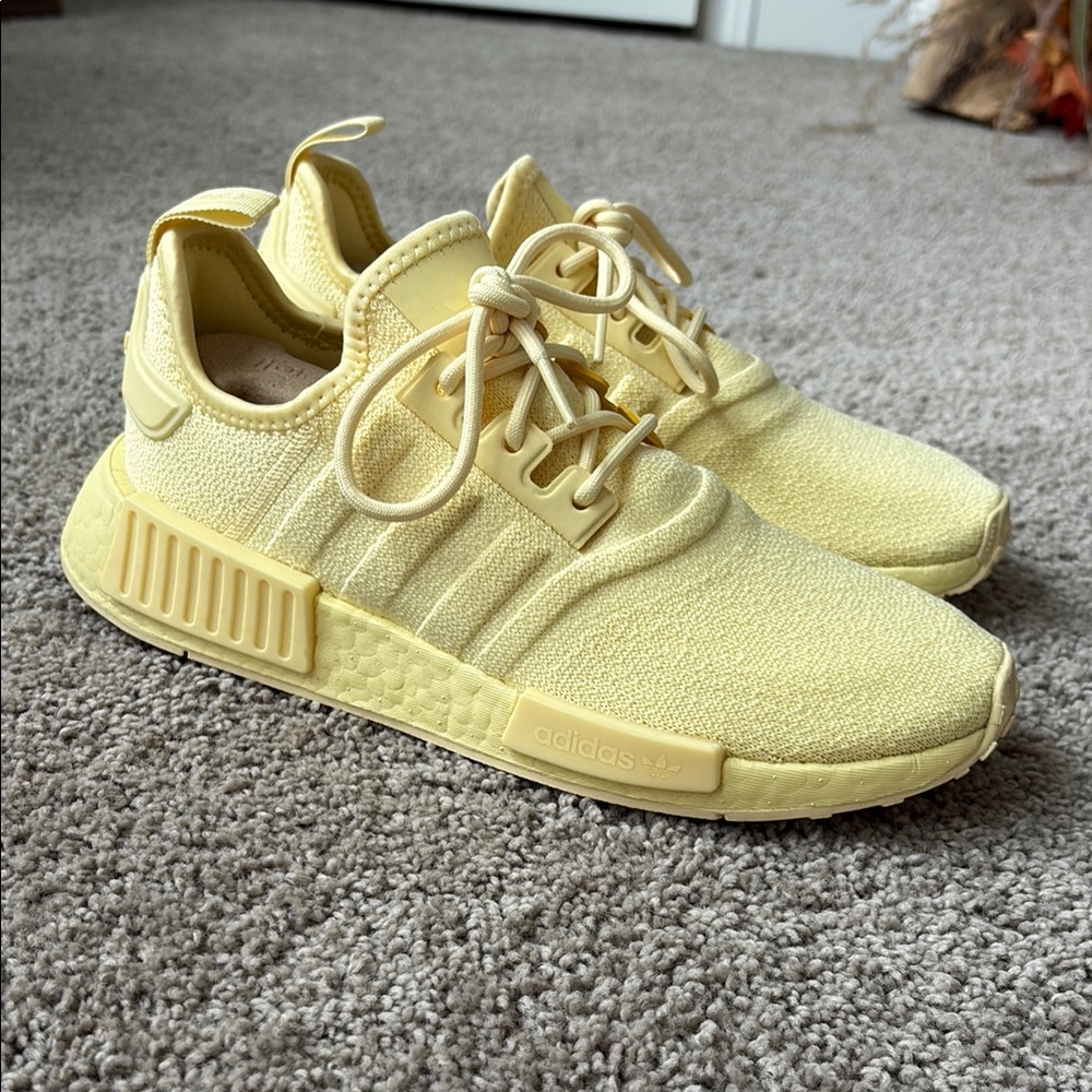 Adidas Yellow Athletic Shoes with Boost Cushioning